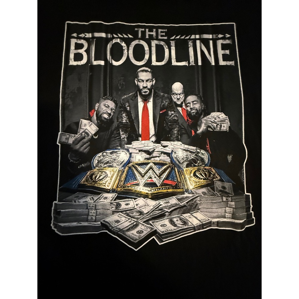 WWE Authentic The Bloodline Roman Reigns Graphic T-Shirt Black 3XL 100% Cotton - Picture 5 of 7